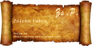 Zsirka Petra névjegykártya