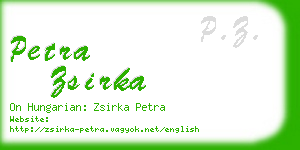 petra zsirka business card